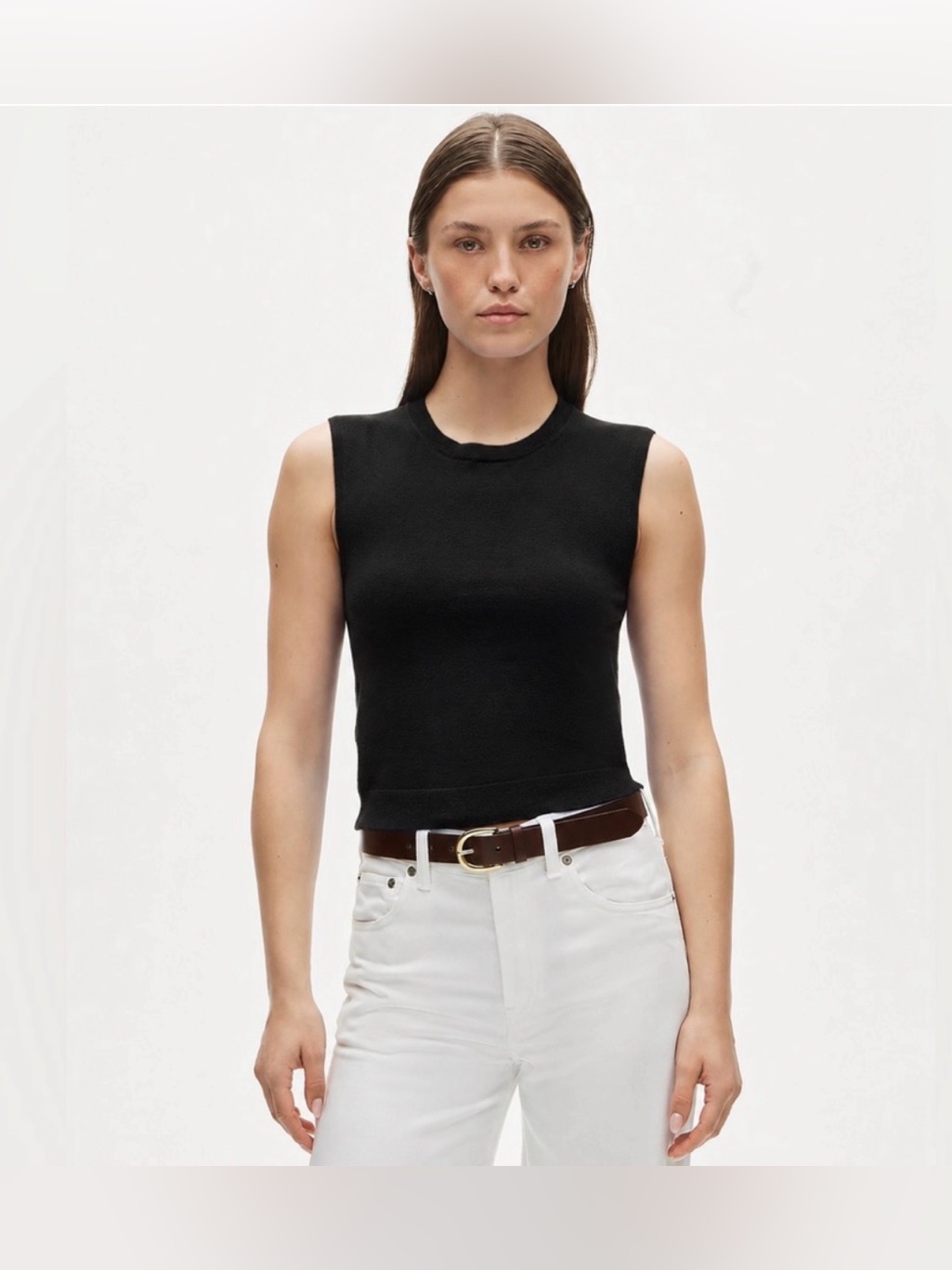 Nwt J.Crew Featherweight Cashmere-Blend Cropped Sweater Shell, Size M